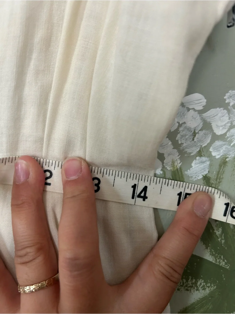 VTG Cream Slip Dress with Lace Trim - Picture 7 of 8